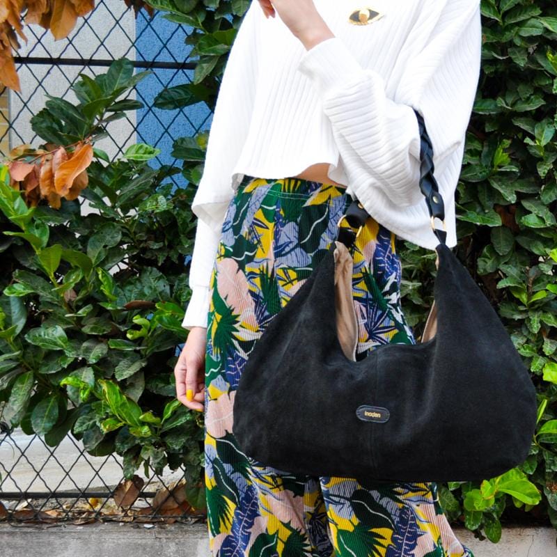 Hobo Suède Noir Inaden